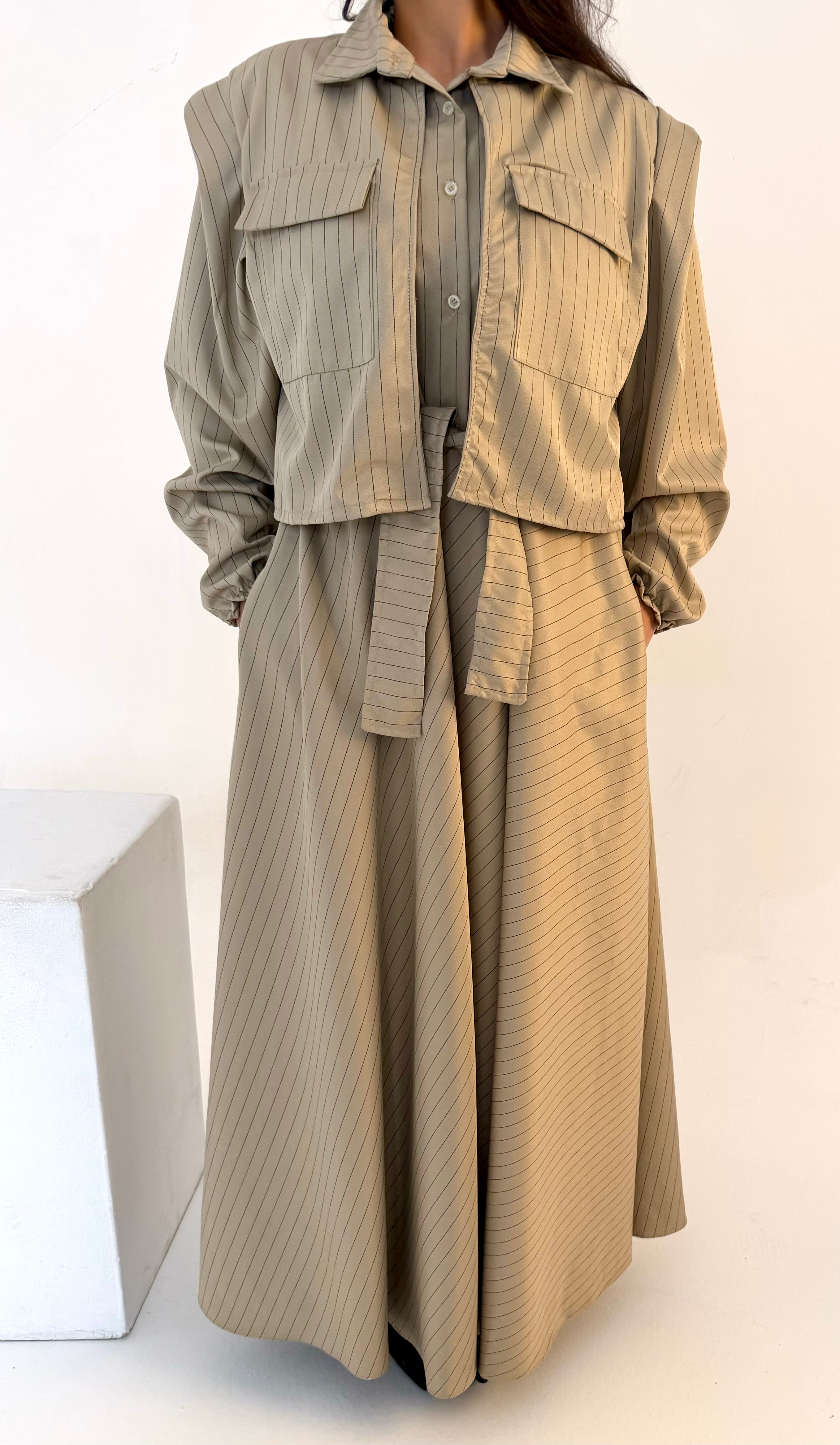 The Layered Signature Dress-Beige
