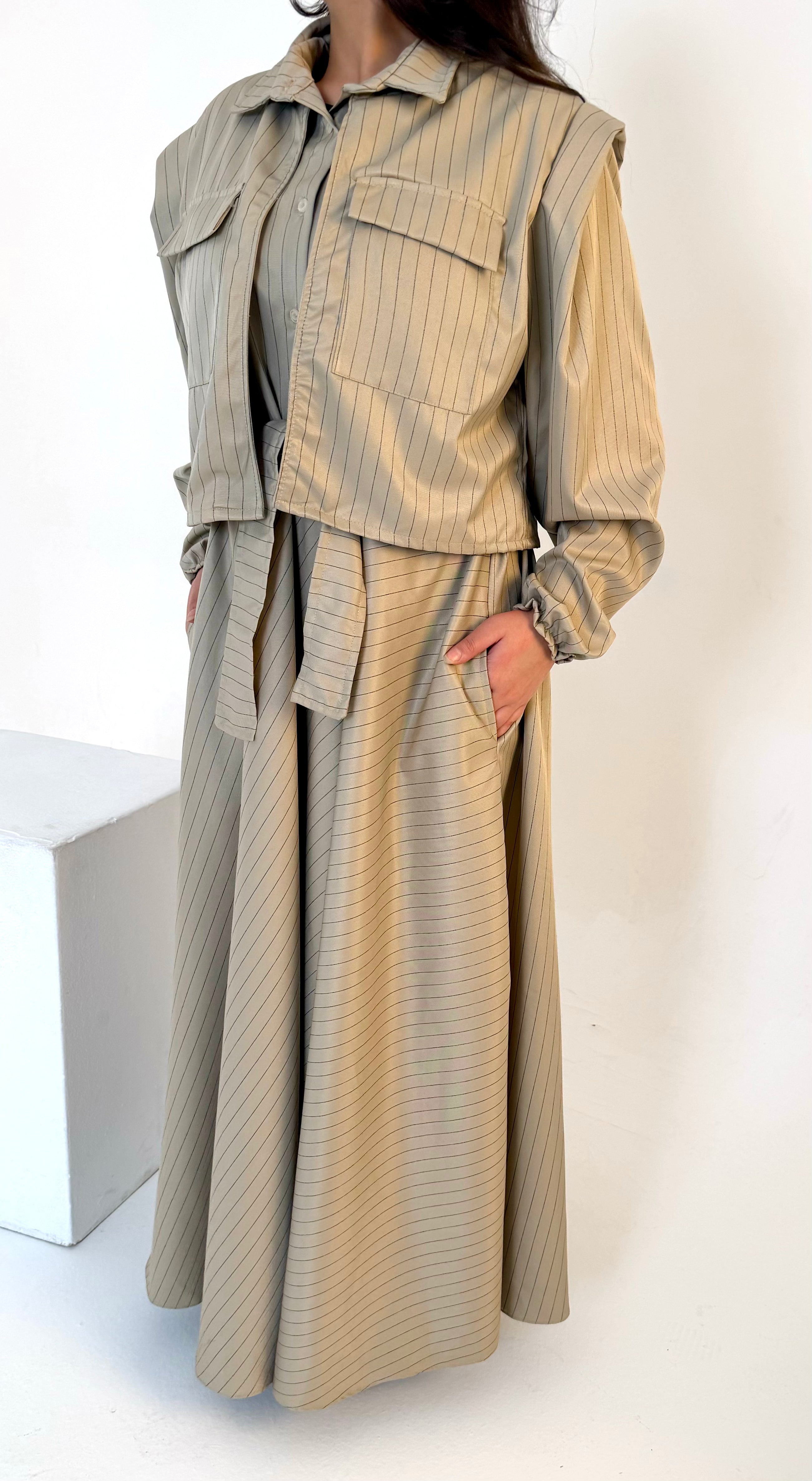The Layered Signature Dress-Beige