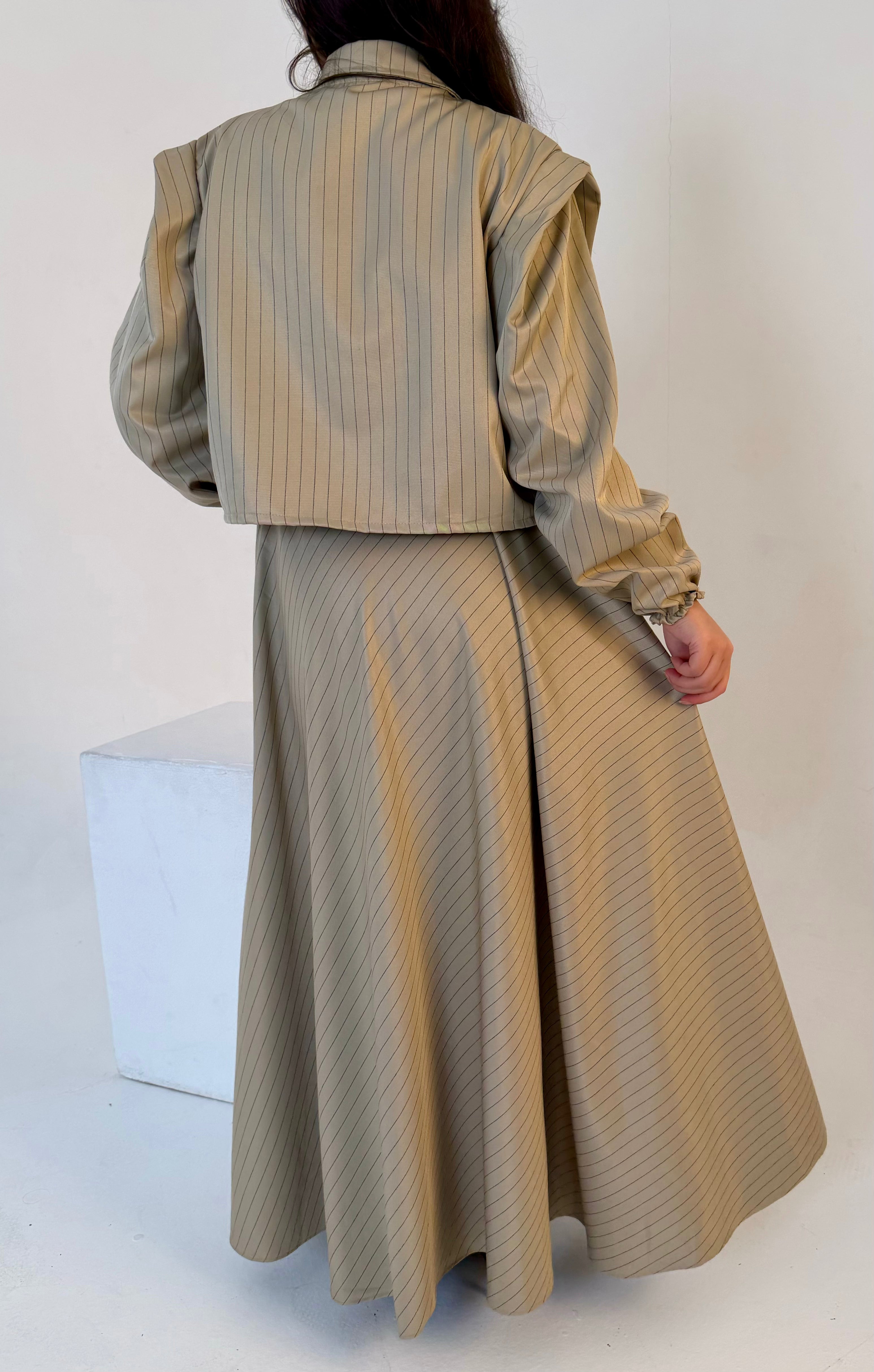 The Layered Signature Dress-Beige