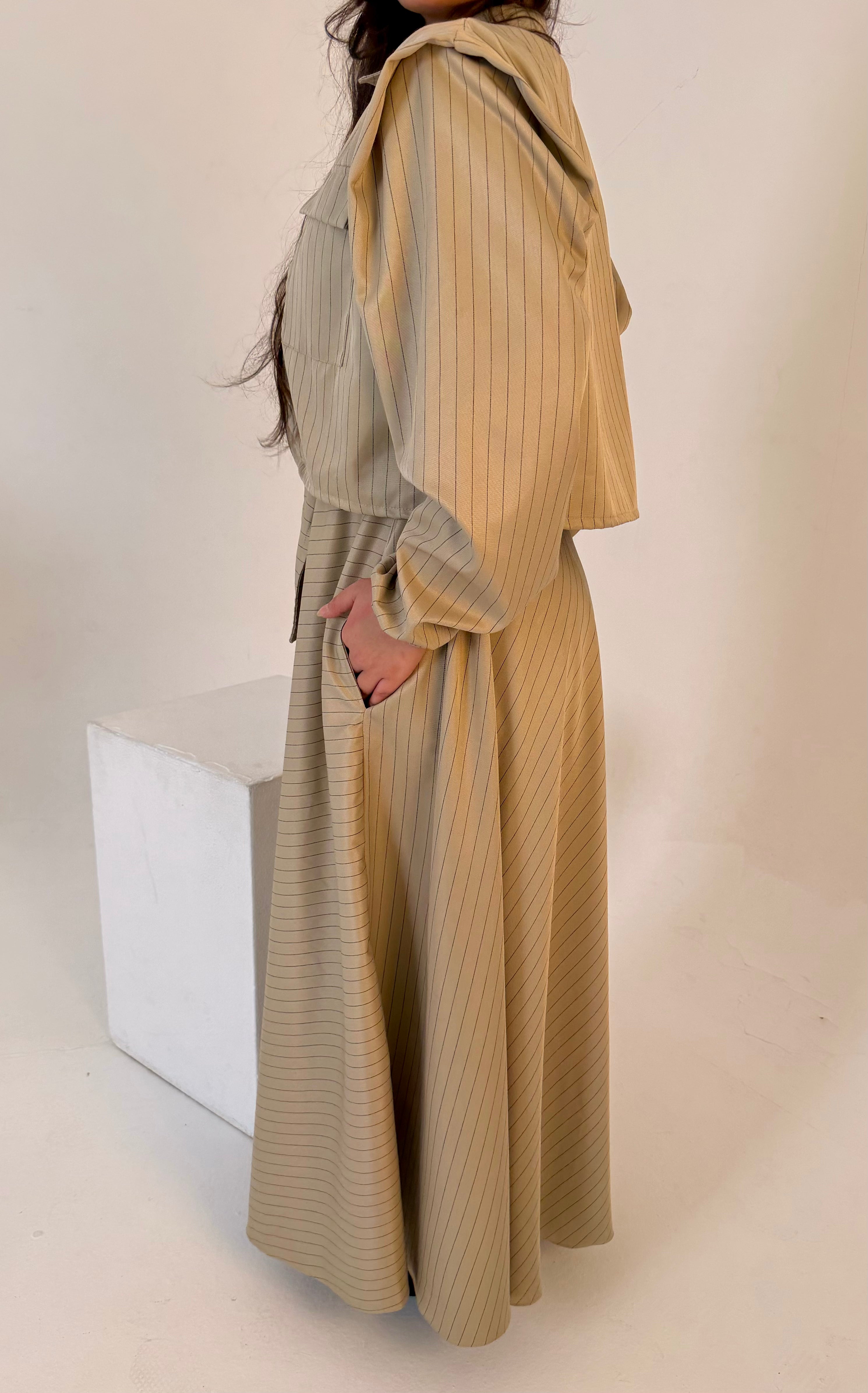 The Layered Signature Dress-Beige