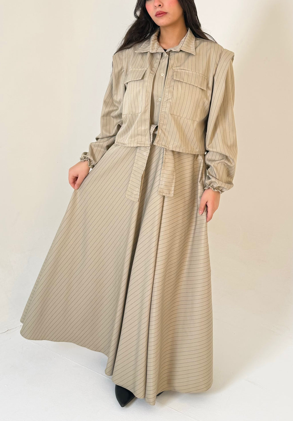 The Layered Signature Dress-Beige