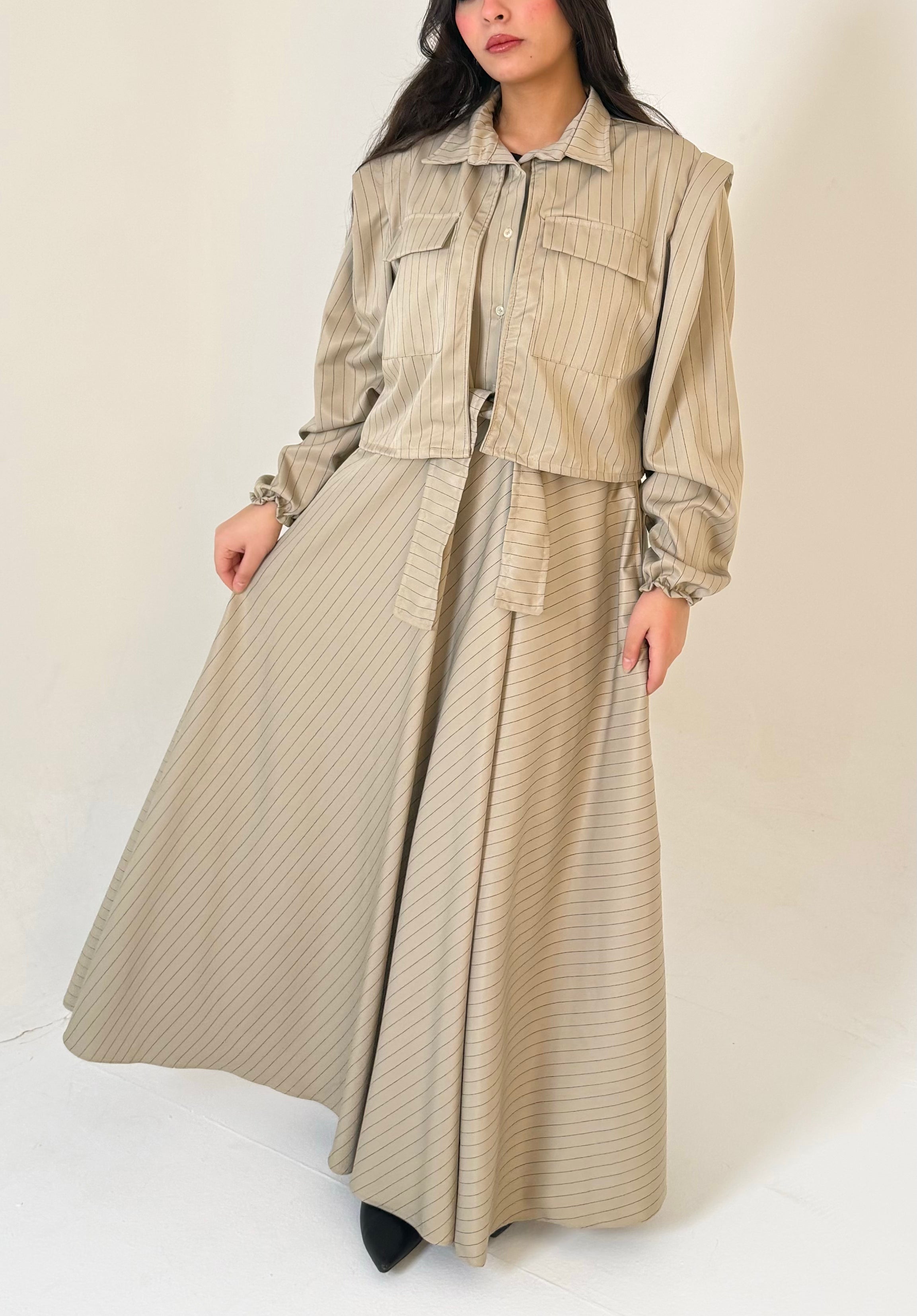 The Layered Signature Dress-Beige