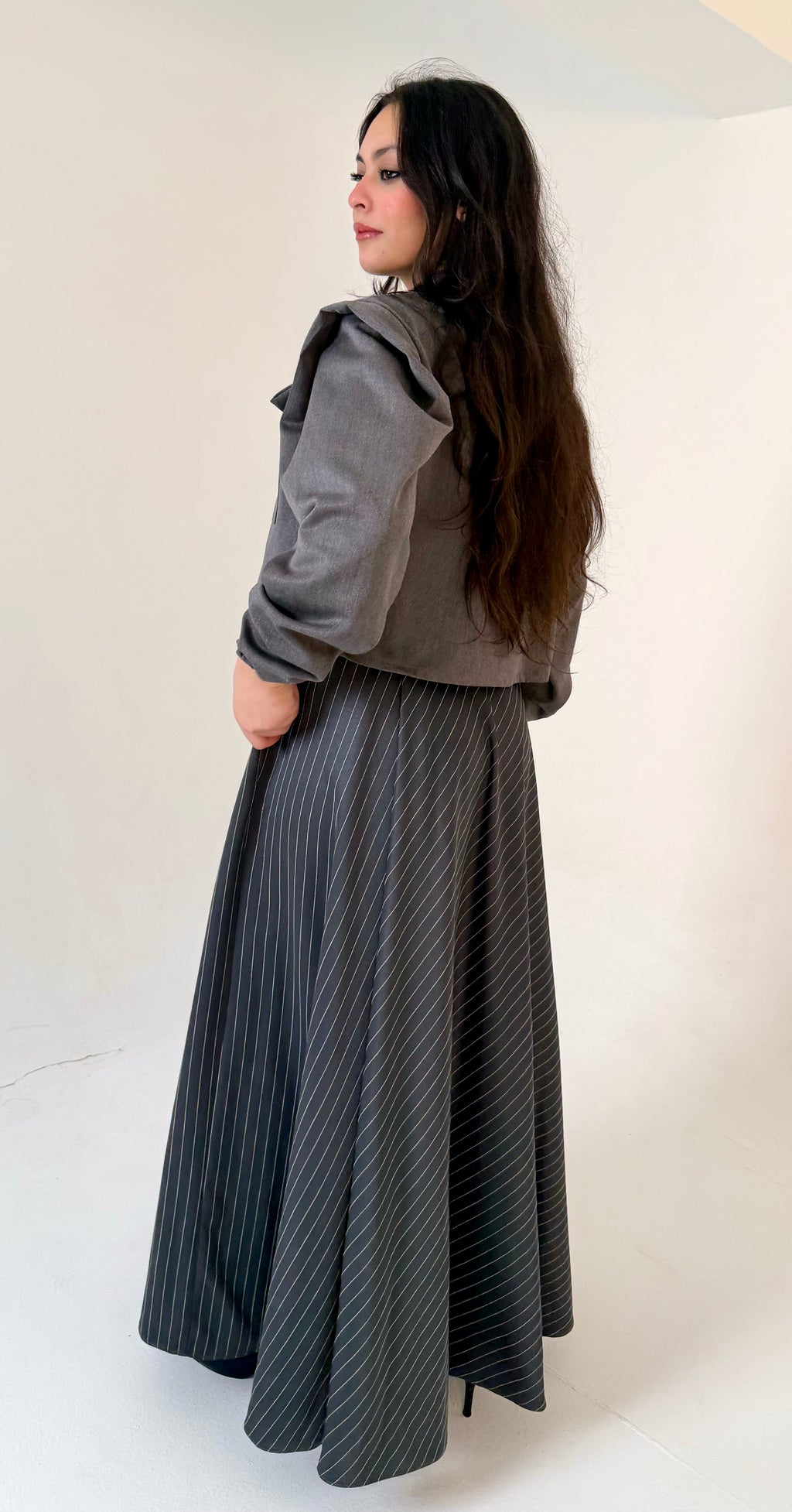 The Layered Signature Dress-Black with grey