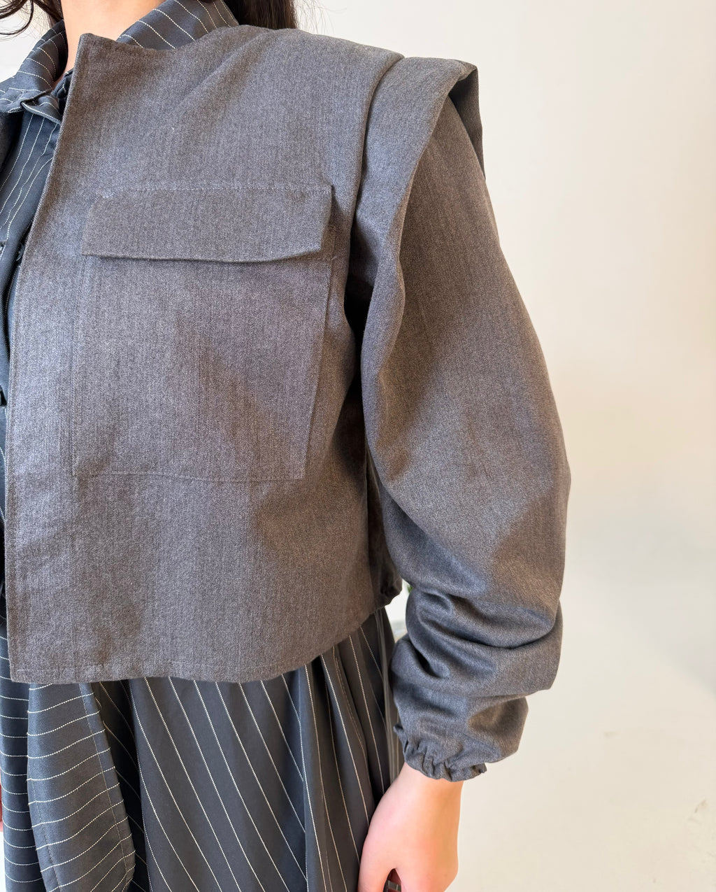 The Layered Signature Dress-Black with grey