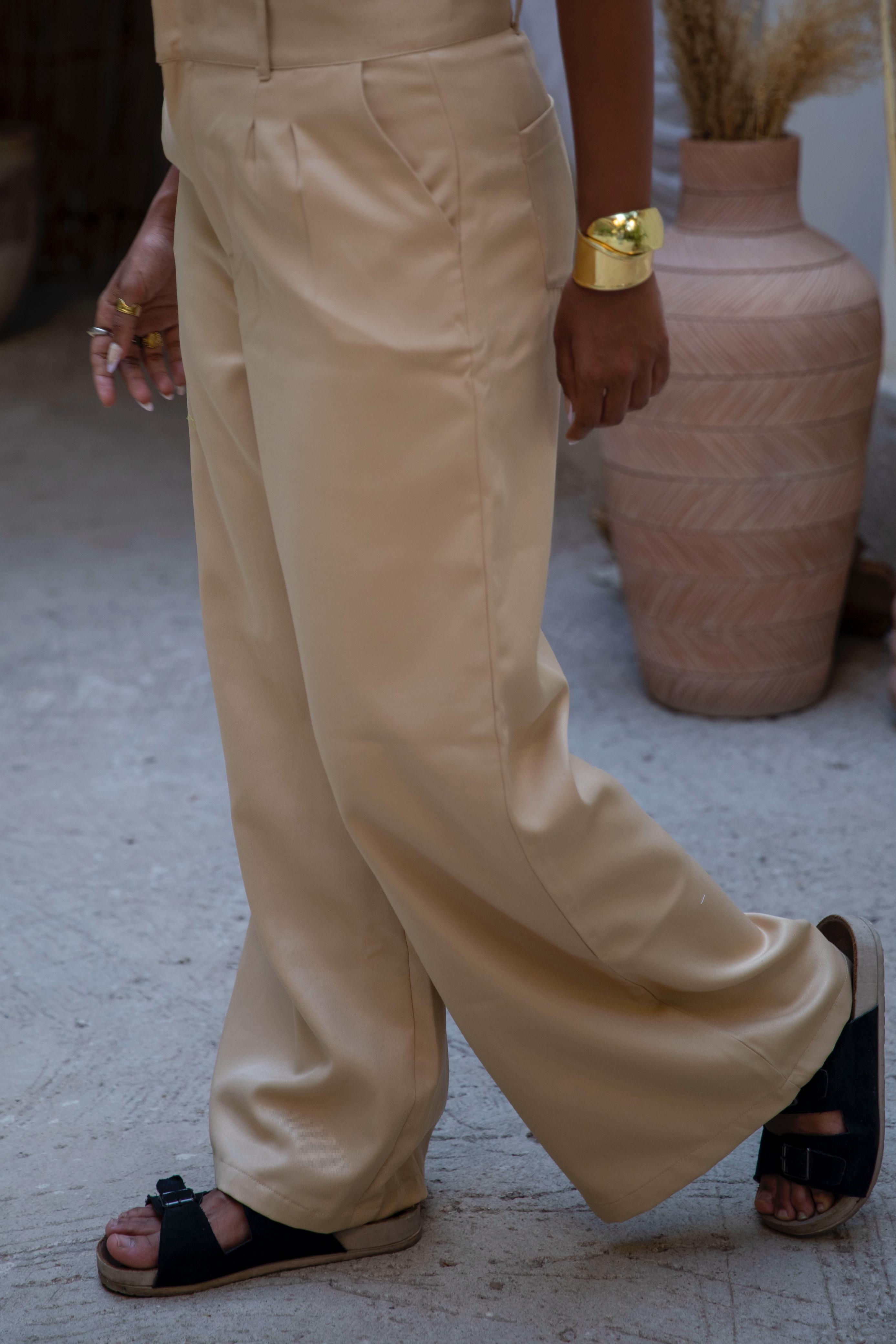 classic pants in cafe