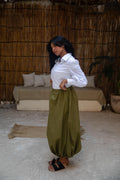 Baloon skirt in olive