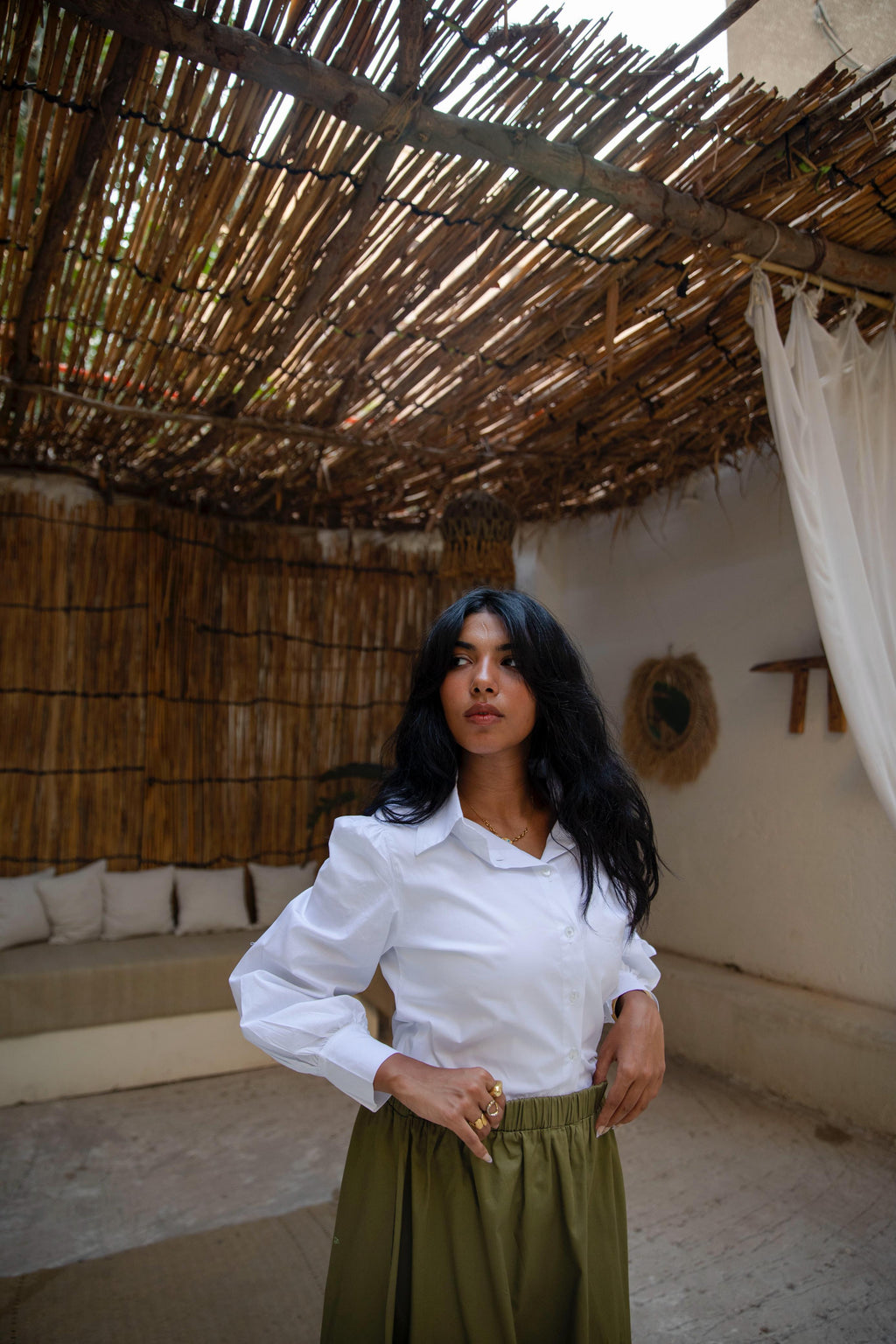 Baloon skirt in olive