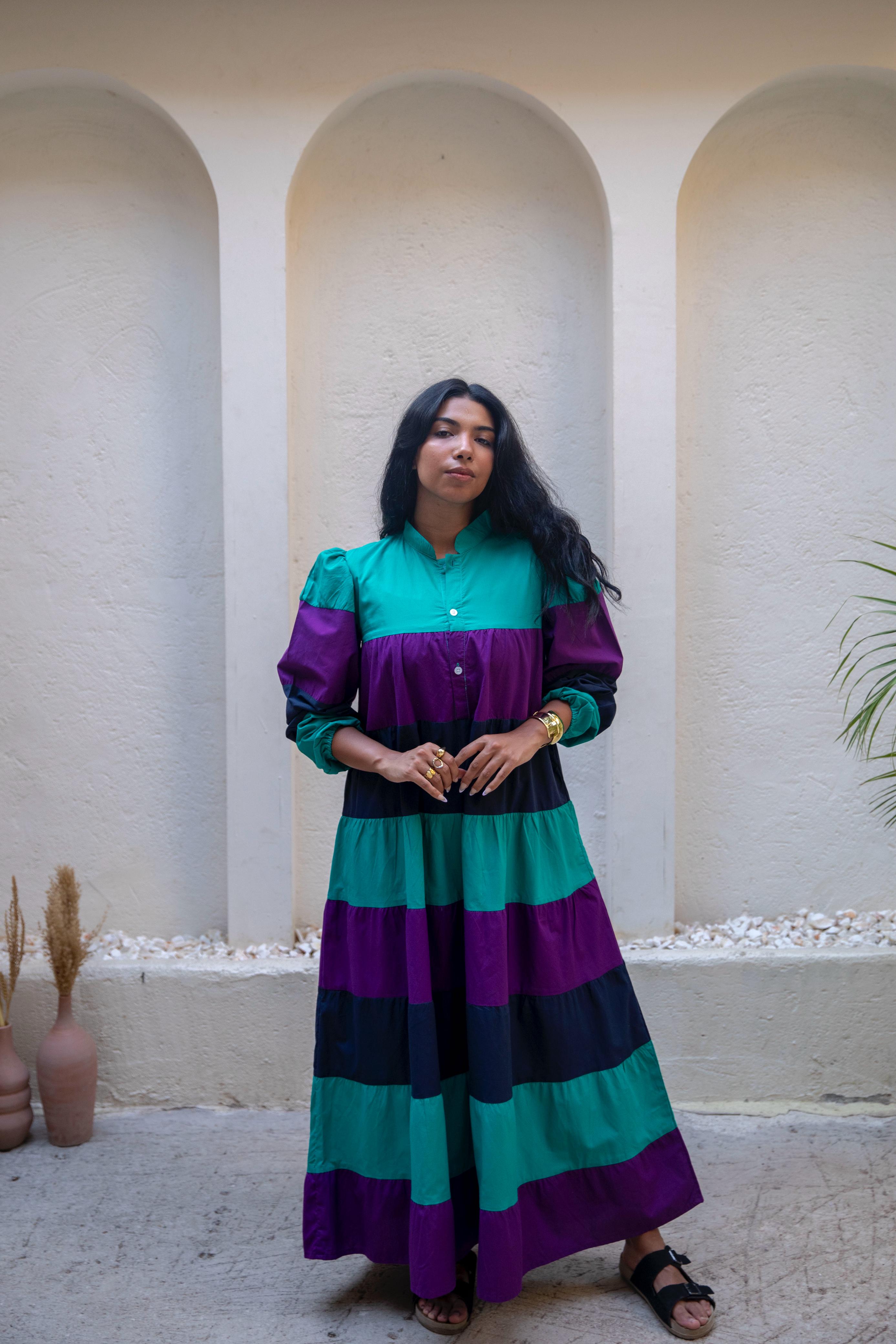 colorful tiered dress