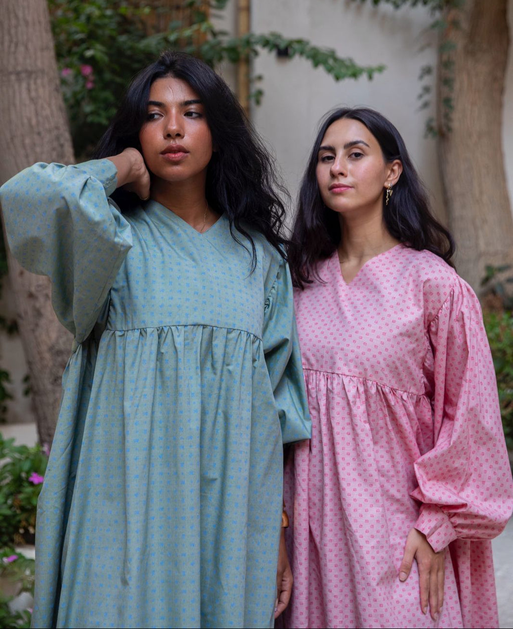 dotted dress in mint