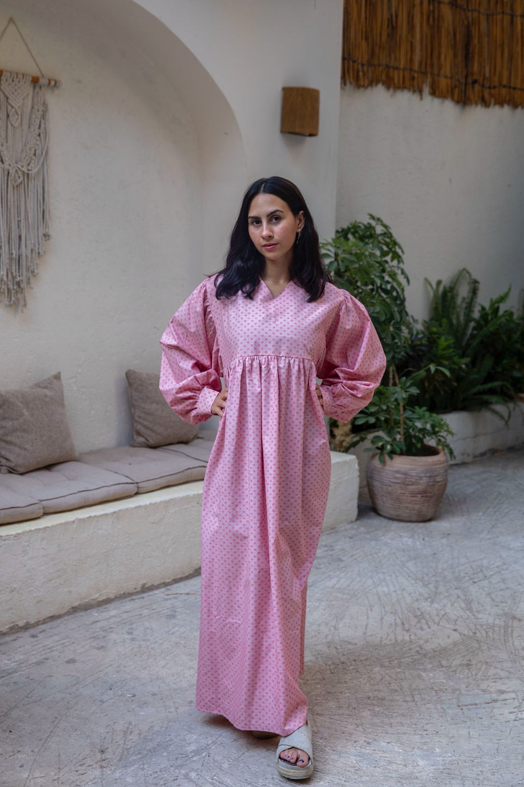 dotted dress in pink