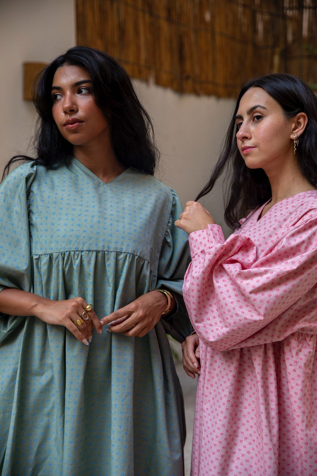 dotted dress in mint