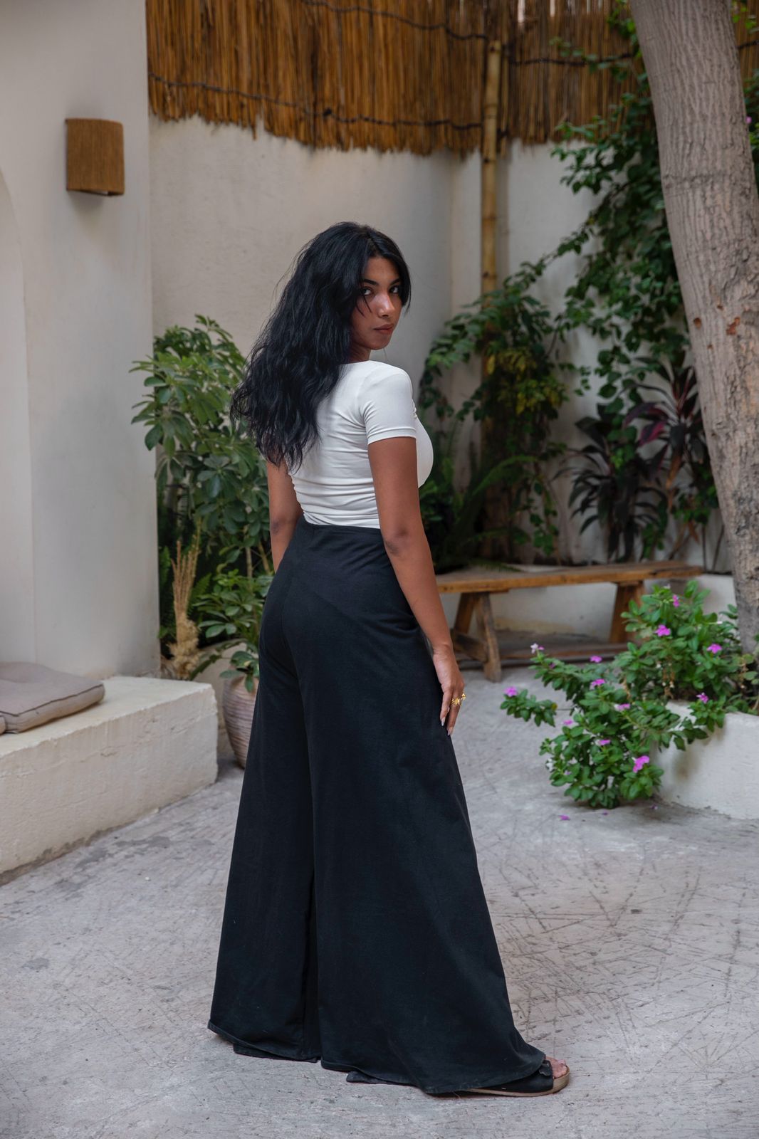 black drawstring pants