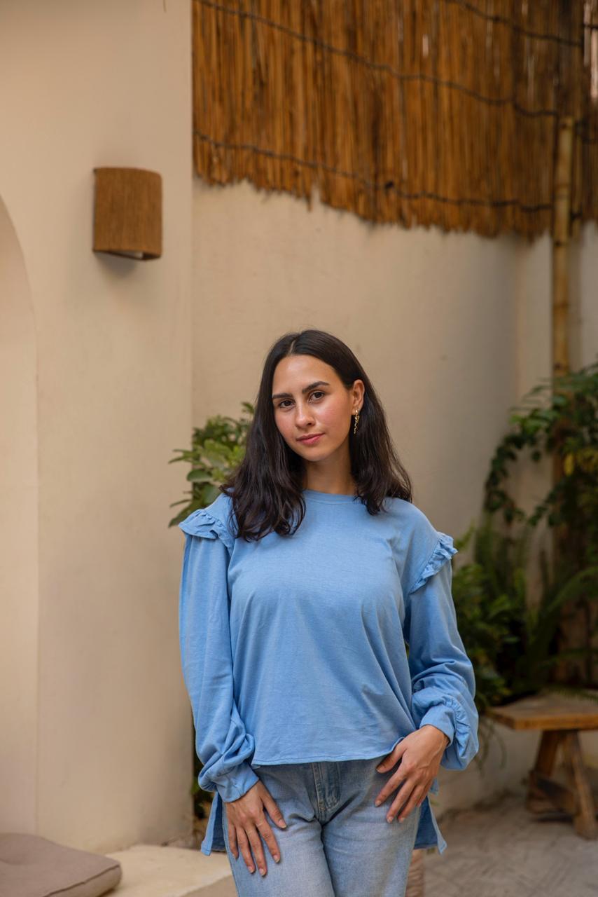 ruffles blouse in blue
