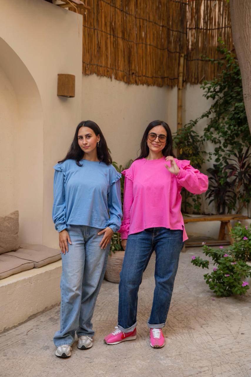 ruffles blouse in blue