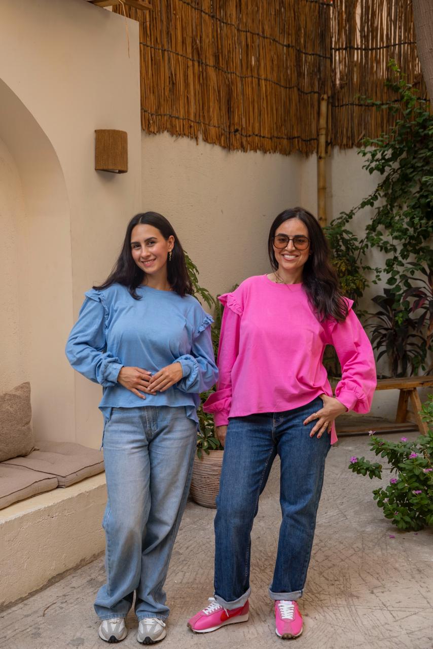 ruffles blouse in blue