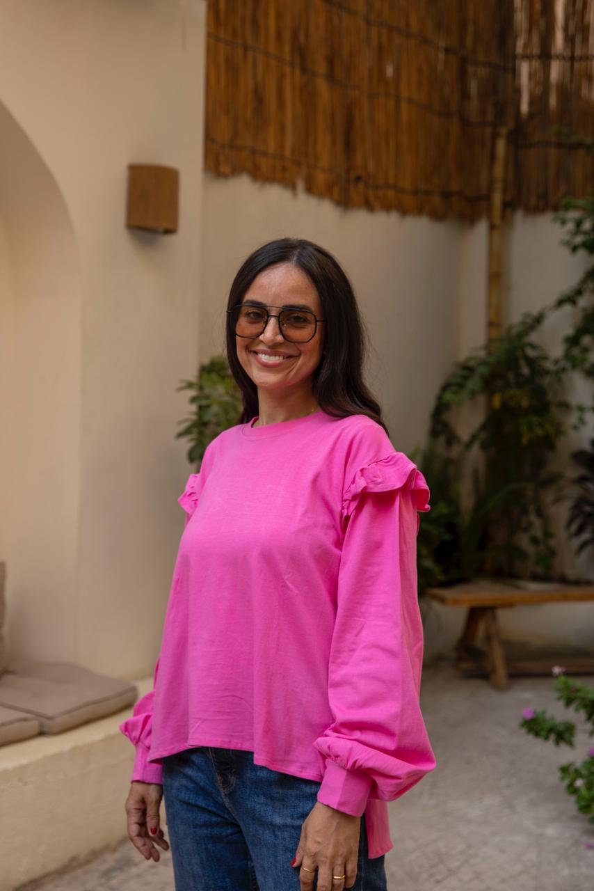 ruffles blouse in pink