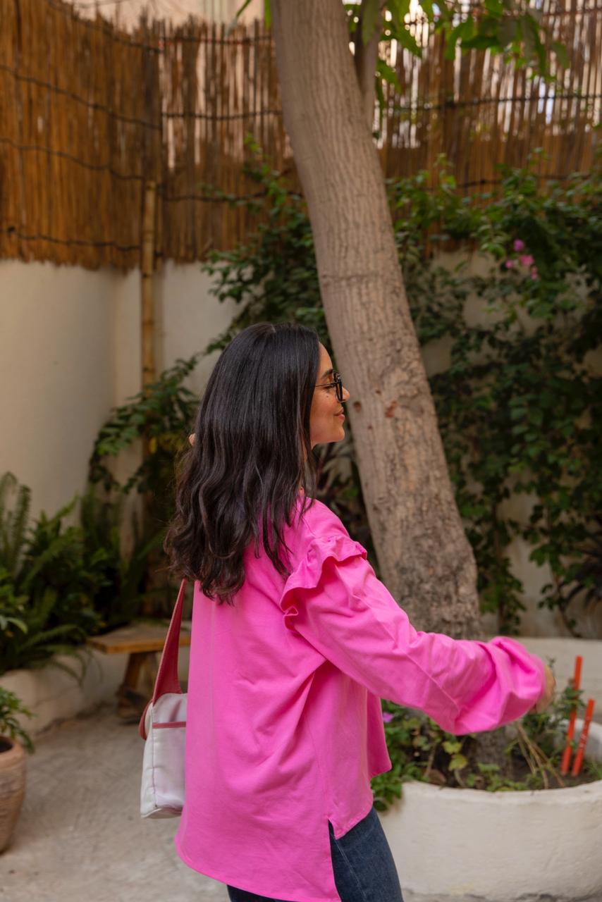 ruffles blouse in pink