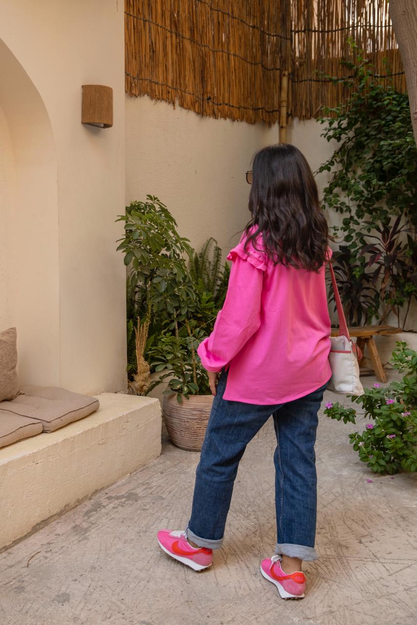 ruffles blouse in pink