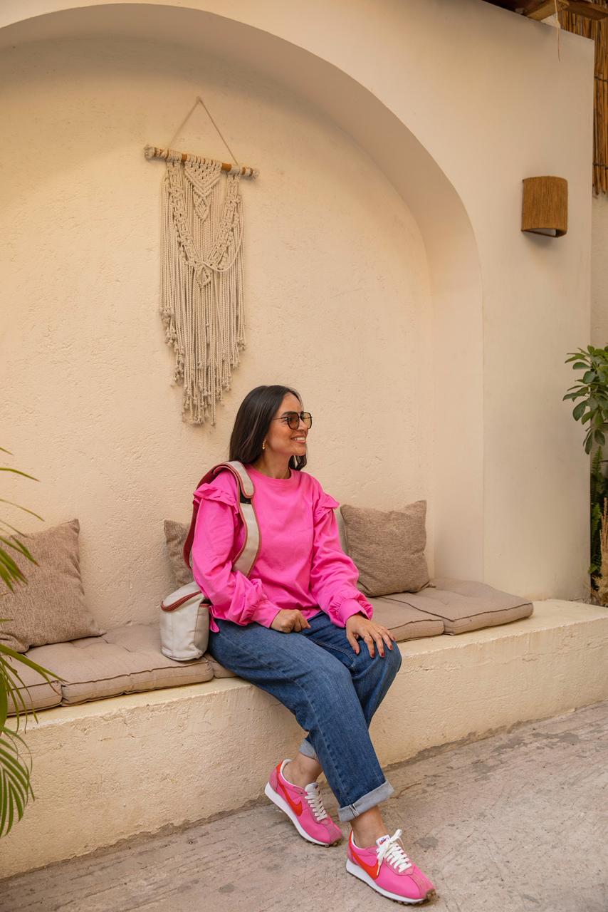 ruffles blouse in pink