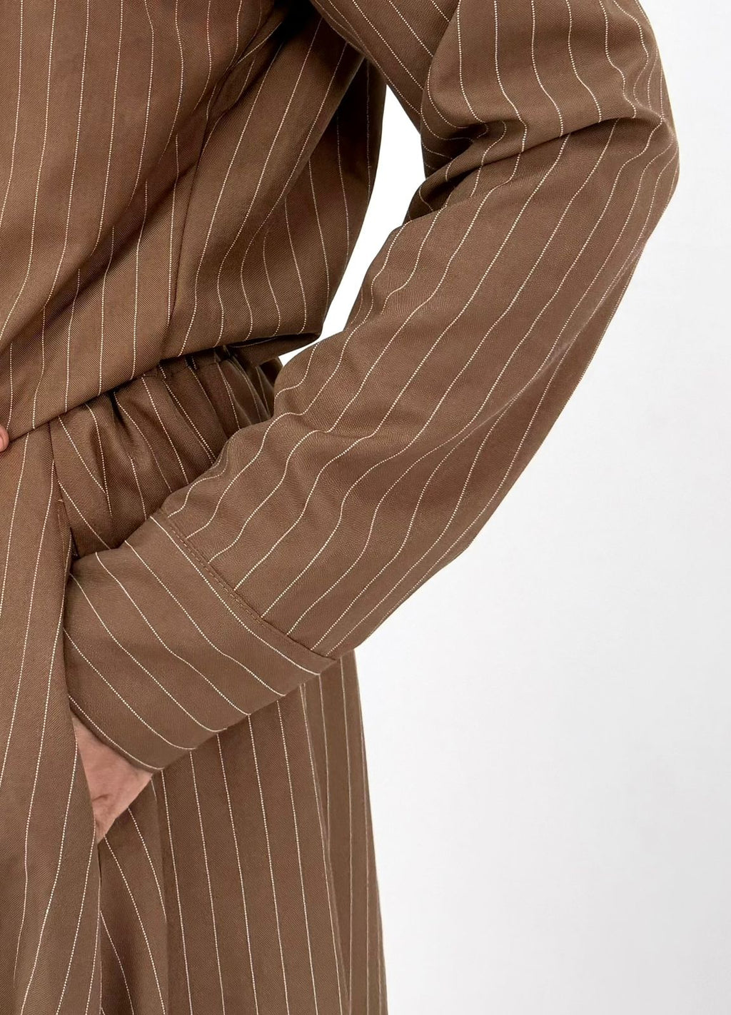 Pinstripe Draped Skirt