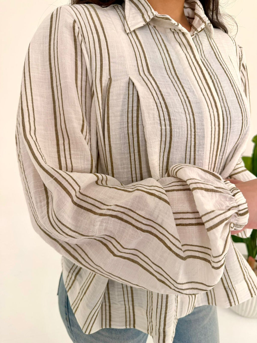 Striped Blouse – Multi Color - Warm Sand Stripes