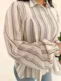 Striped Blouse – Multi Color - Warm Sand Stripes