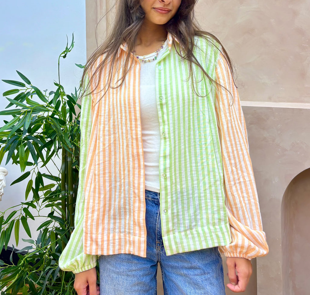 Peach Stripe Blouse