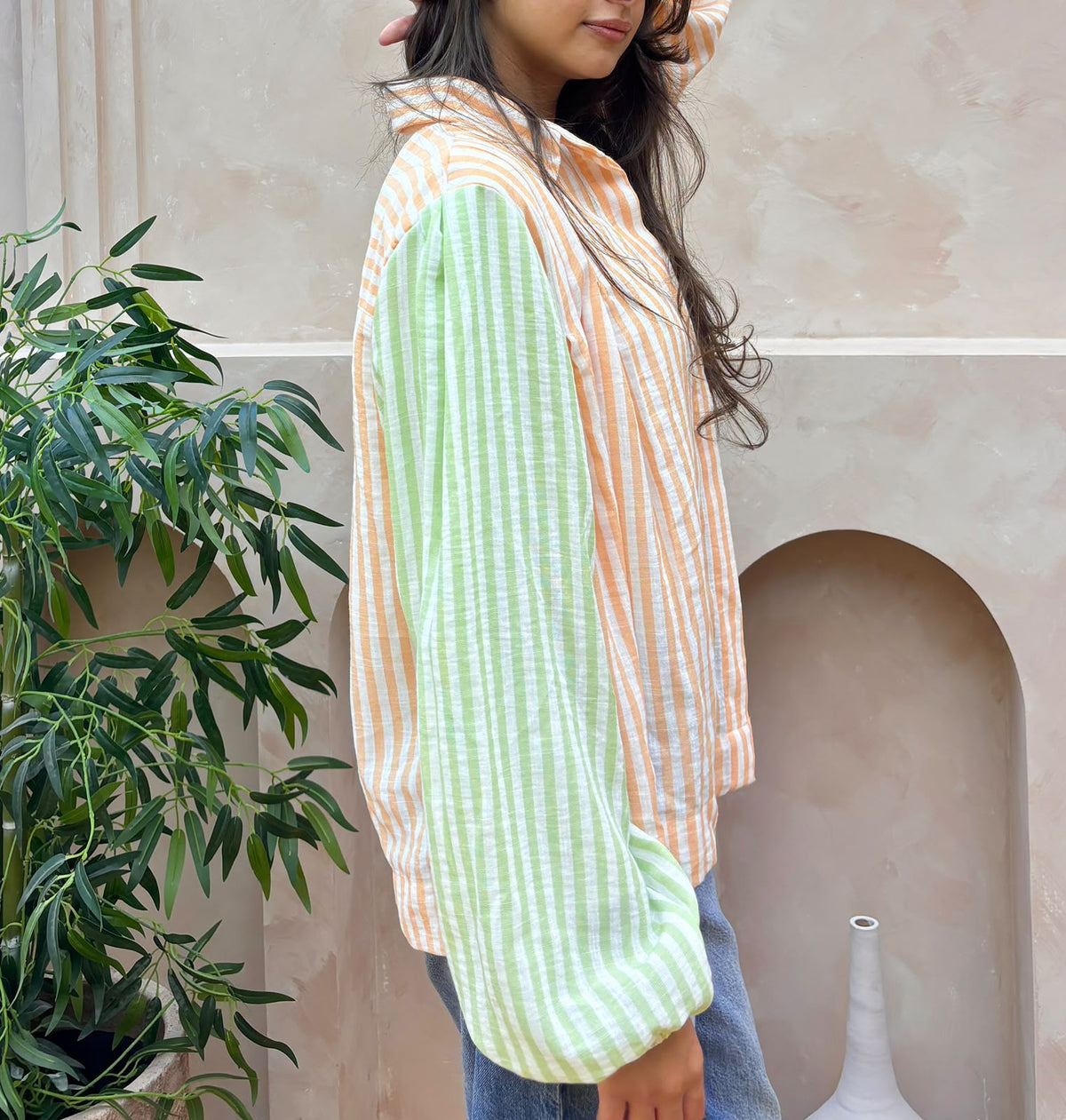 Peach Stripe Blouse