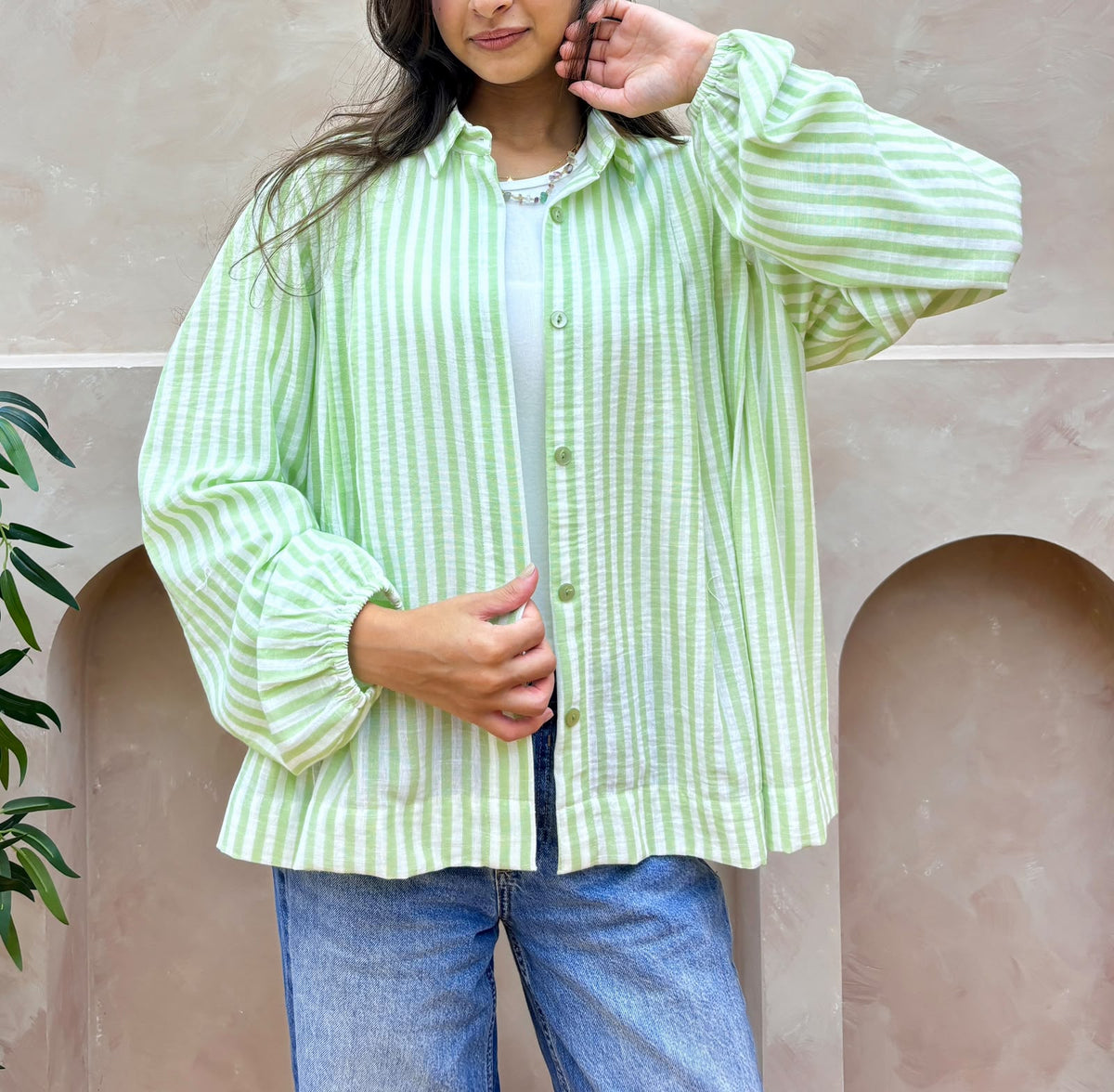 Pistachio Stripe Blouse