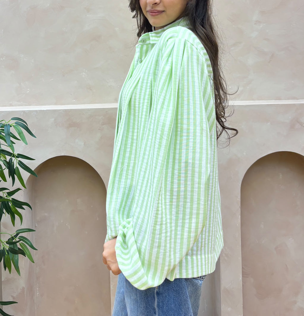 Pistachio Stripe Blouse