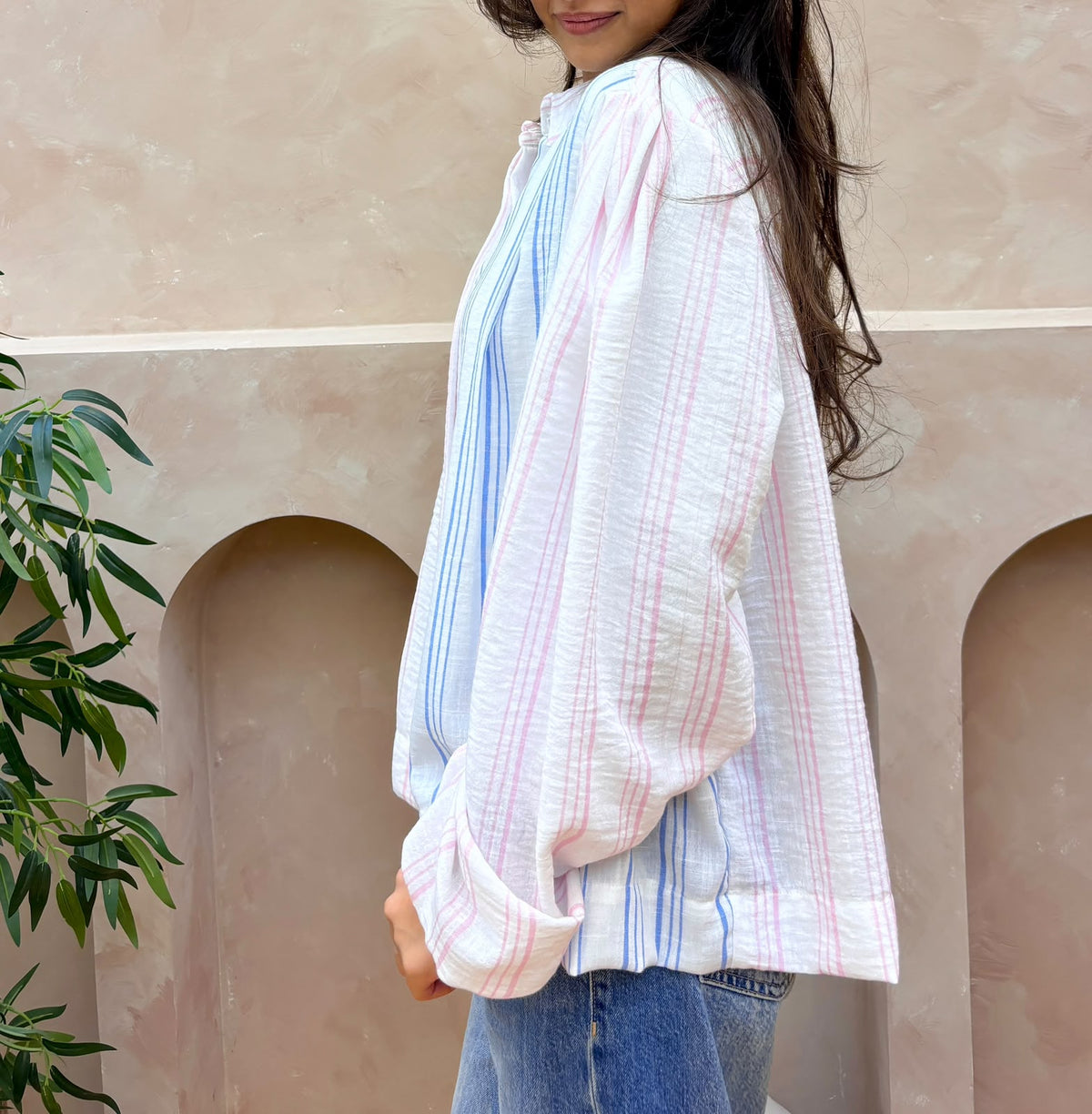 Blush Blue Stripped Blouse