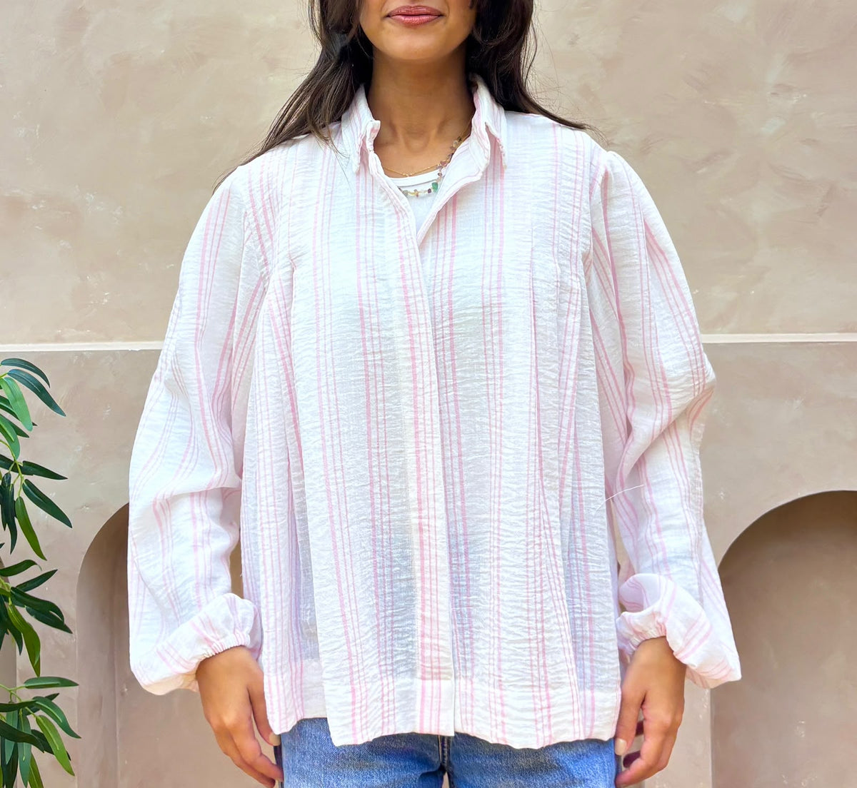 Blush Stripe Blouse