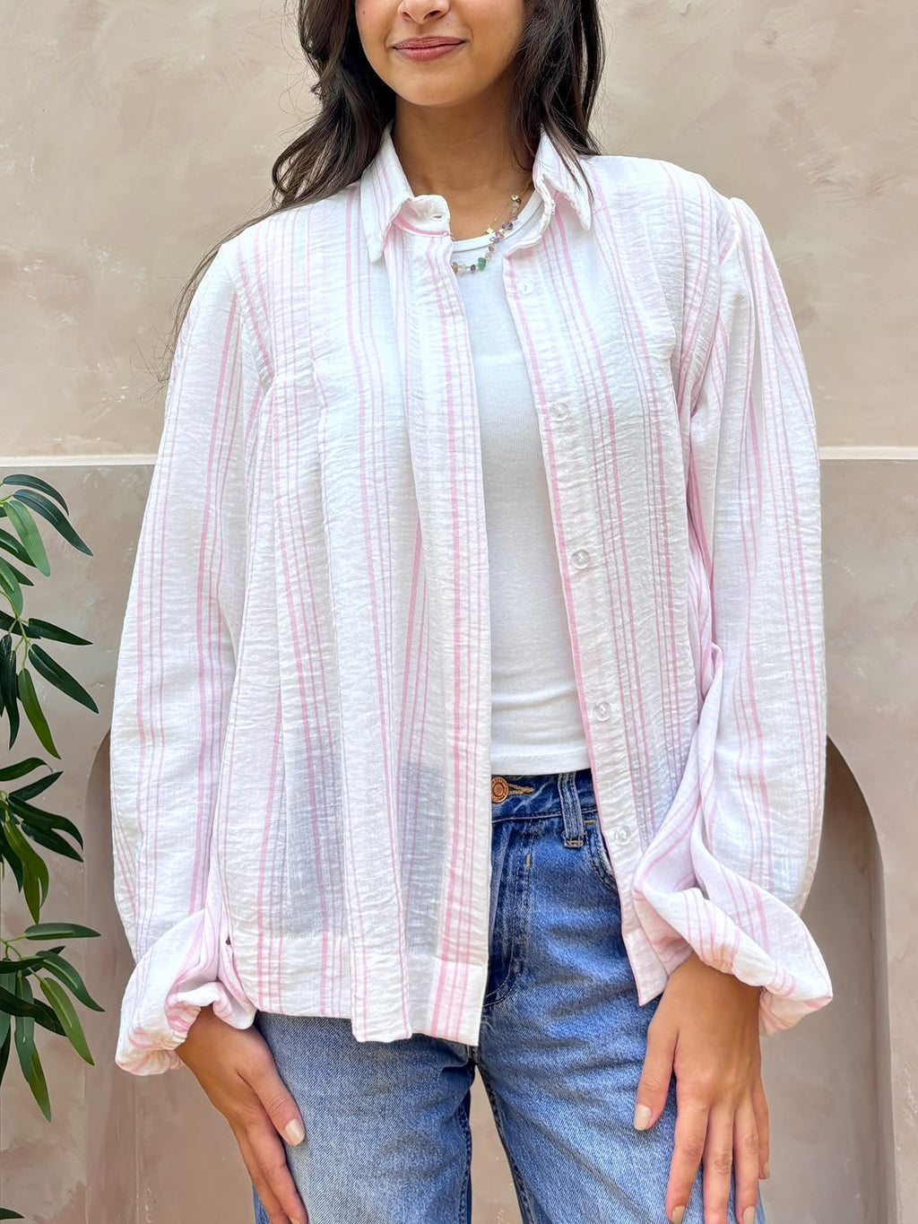 Blush Stripe Blouse