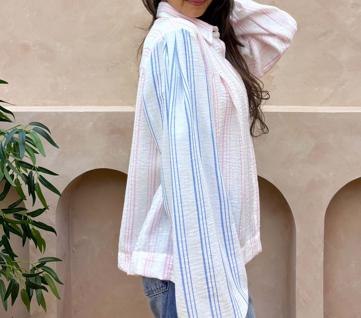 Blush Blue Stripped Blouse