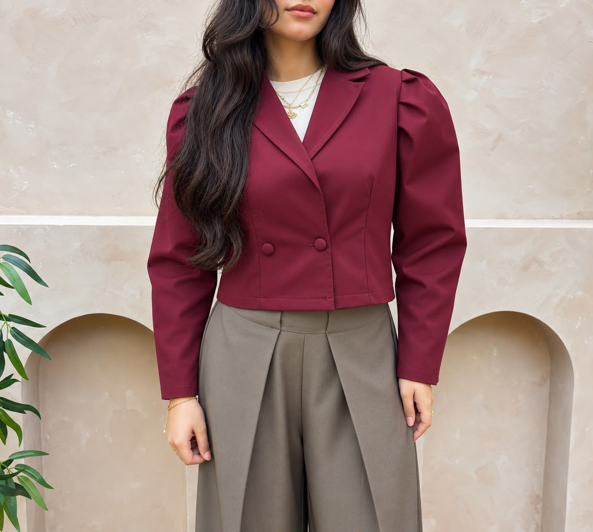 Statement Jacket - Burgundy