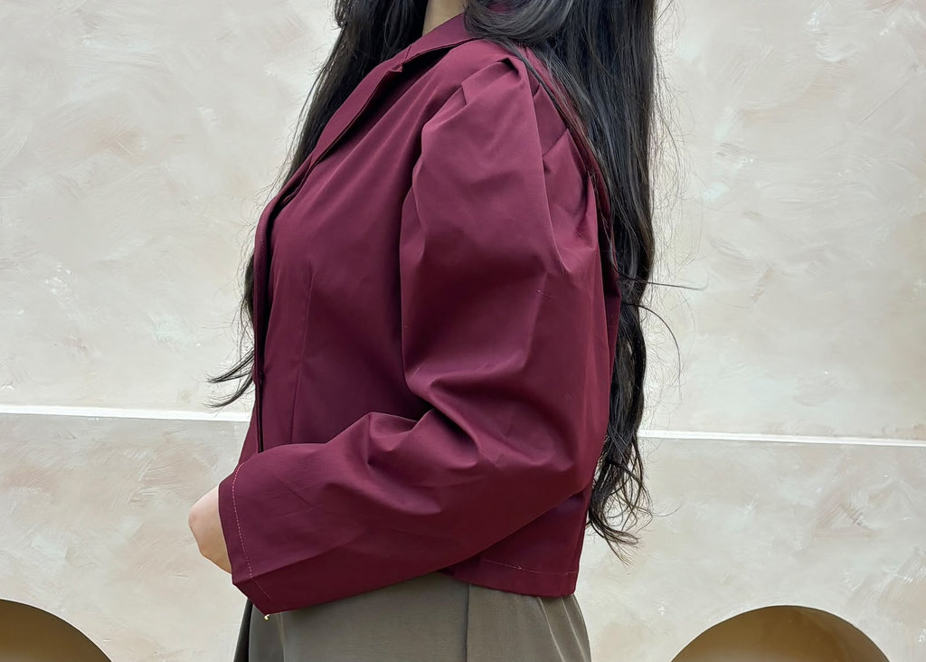 Statement Jacket - Burgundy